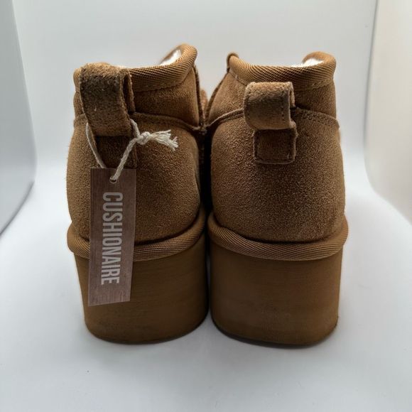 CUSHIONAIRE Women's Genuine Suede pull on platform boot +Memory Foam 7.5 CHESTNU - Picture 4 of 7
